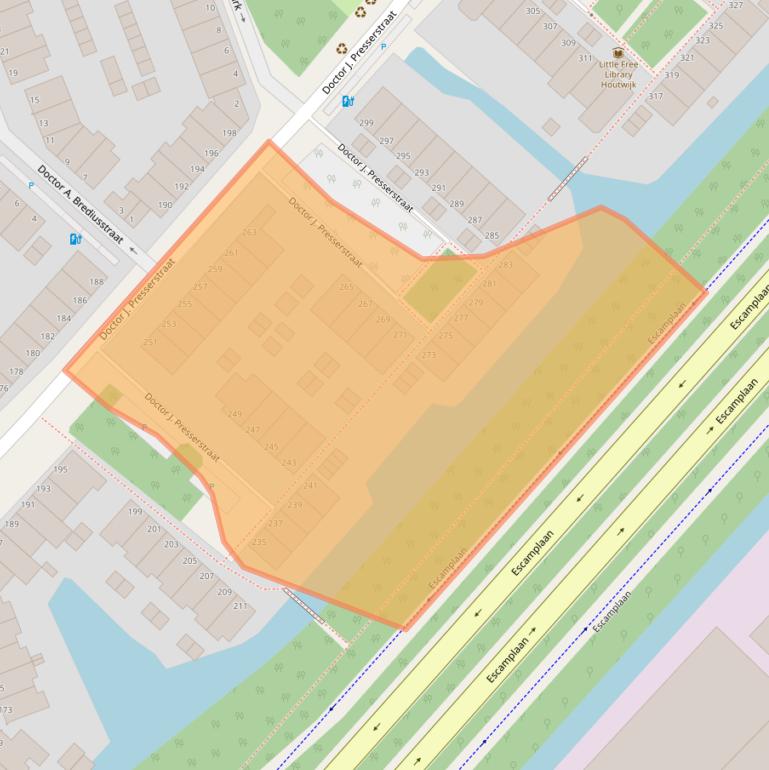 Kaart van postcodegebied 2552LV.