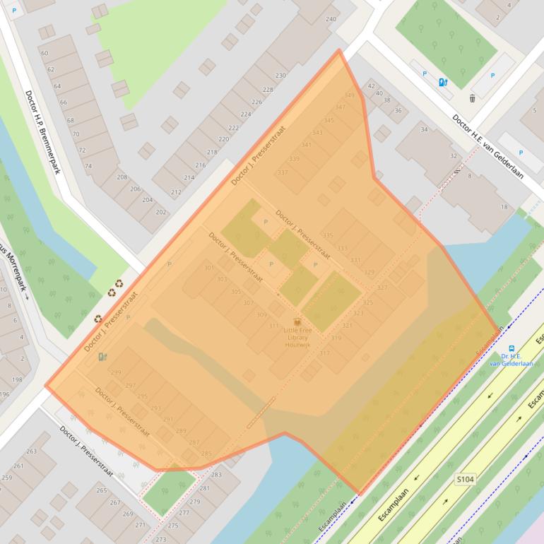 Kaart van postcodegebied 2552LW.