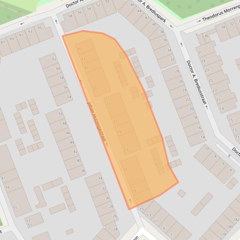 Kaart van postcodegebied 2552MB.