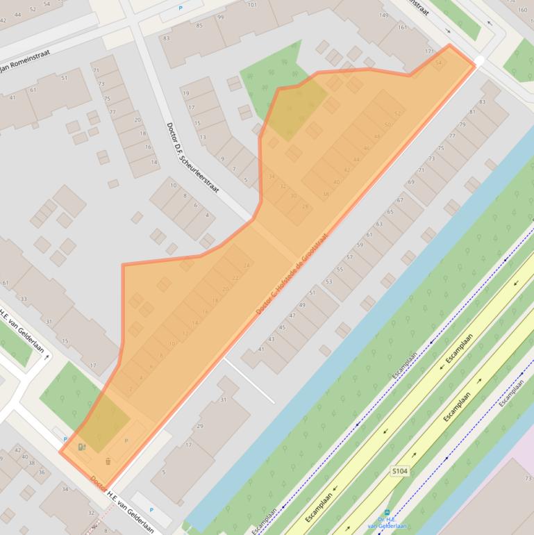 Kaart van postcodegebied 2552ML.