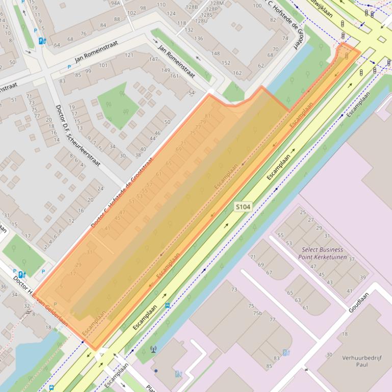 Kaart van postcodegebied 2552MN.