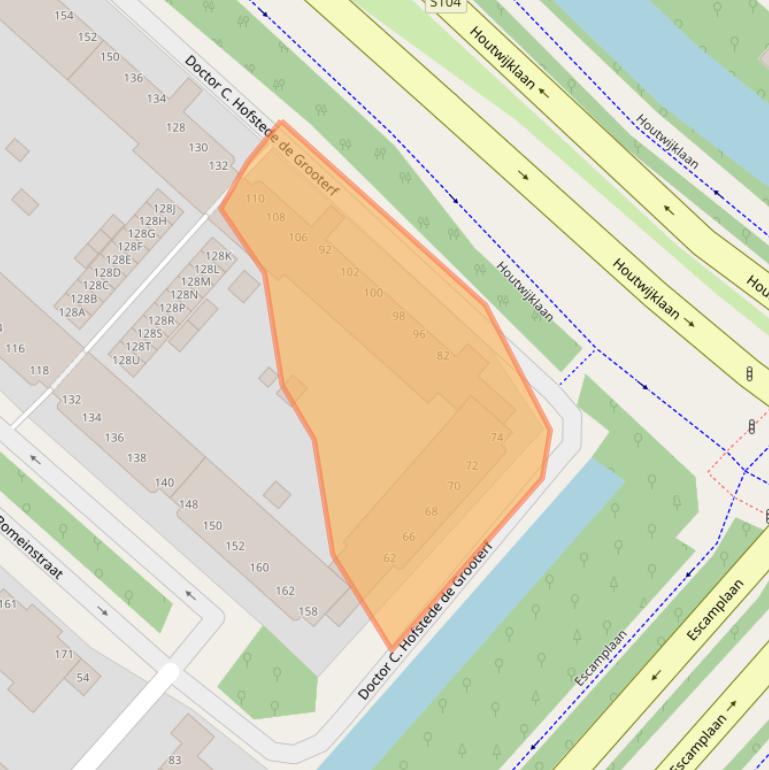 Kaart van postcodegebied 2552MS.