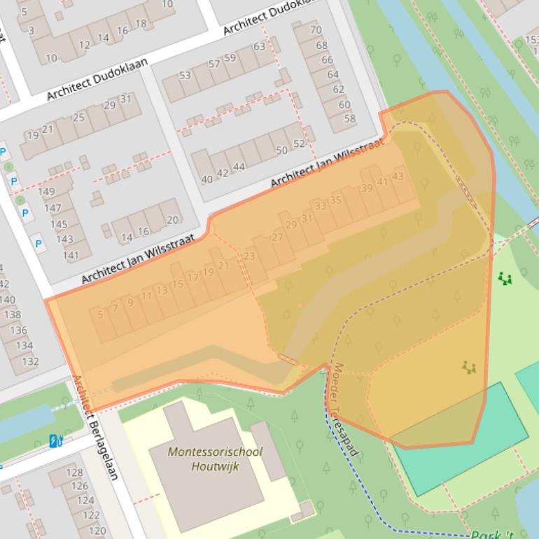 Kaart van postcodegebied 2552MZ.
