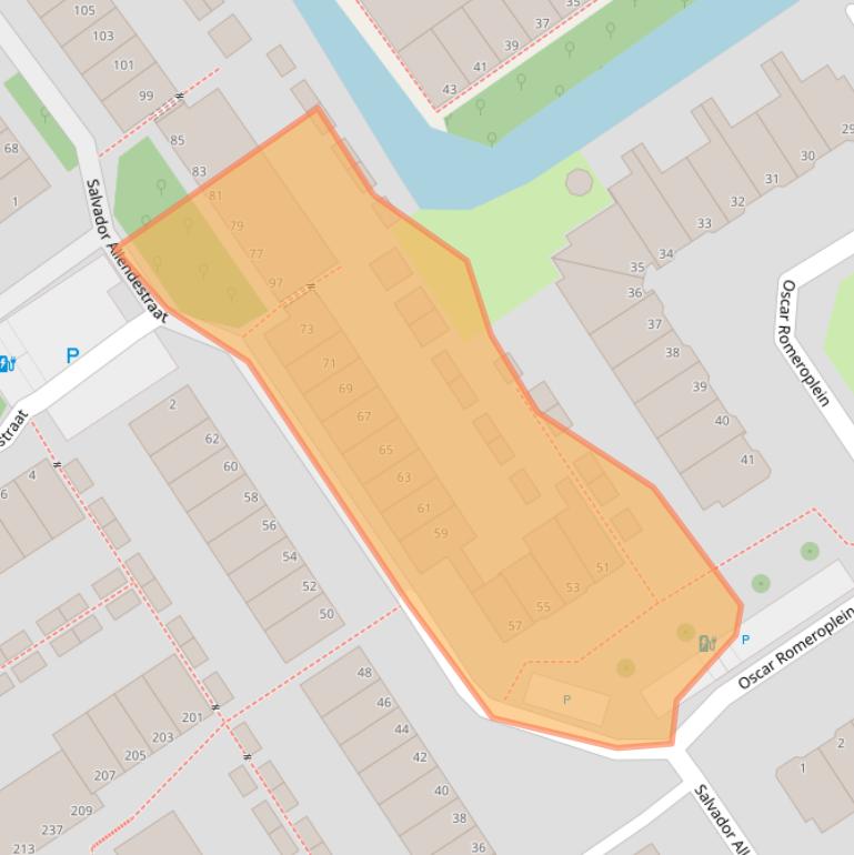 Kaart van postcodegebied 2552NB.