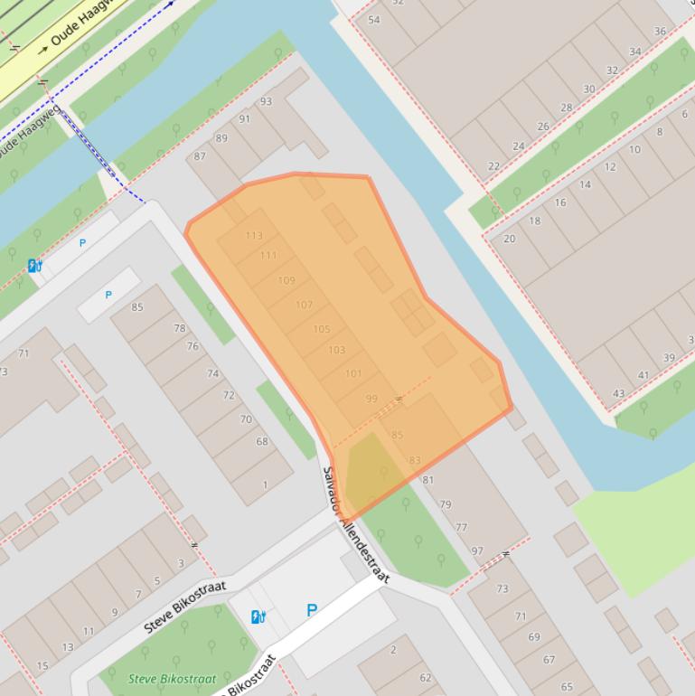 Kaart van postcodegebied 2552NC.