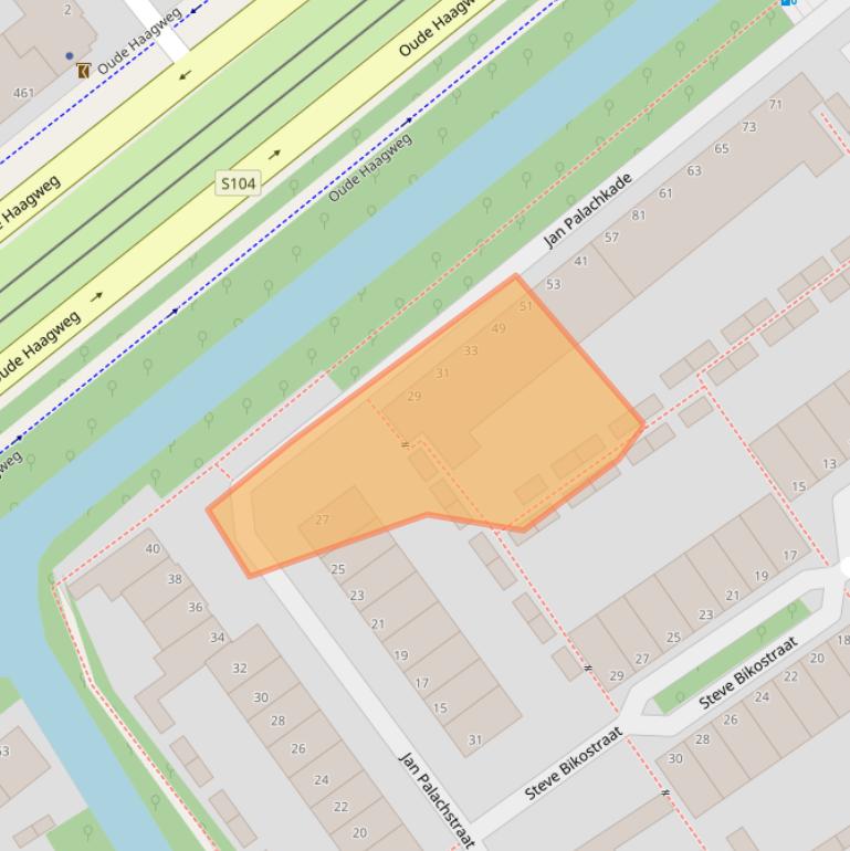 Kaart van postcodegebied 2552NG.