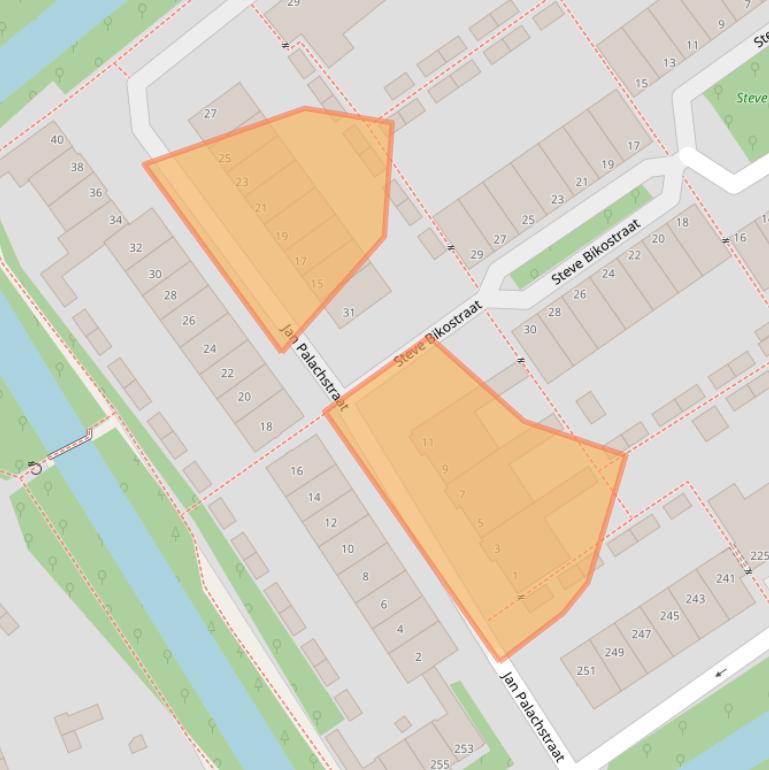 Kaart van postcodegebied 2552NJ.