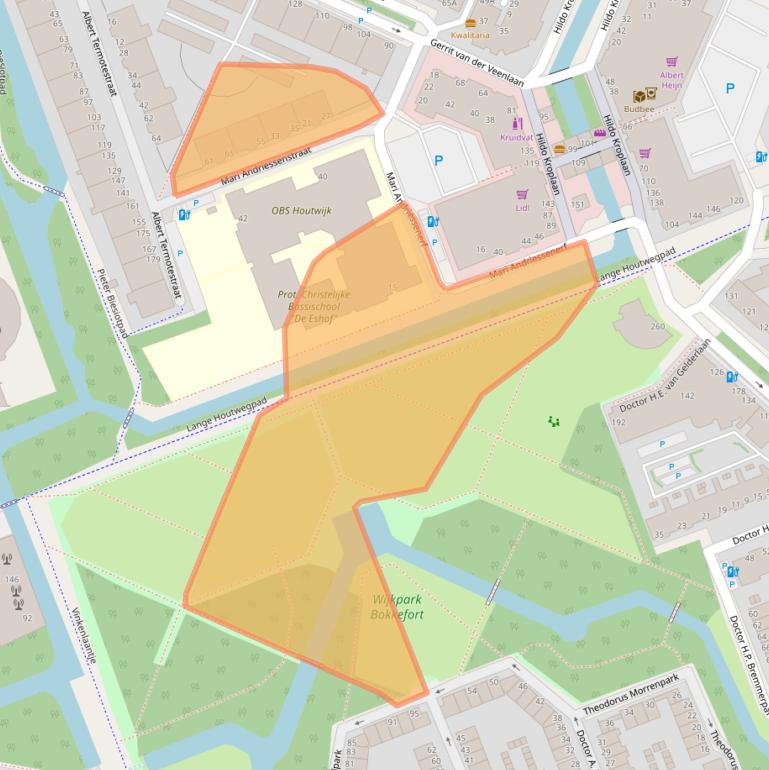 Kaart van postcodegebied 2552NN.