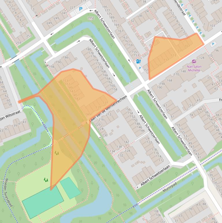 Kaart van postcodegebied 2552NR.