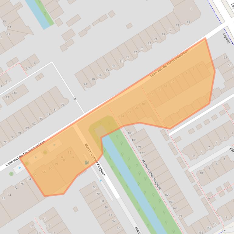 Kaart van postcodegebied 2552NS.