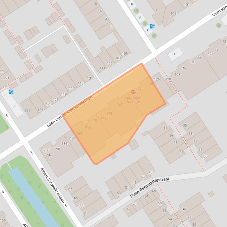 Kaart van postcodegebied 2552NV.