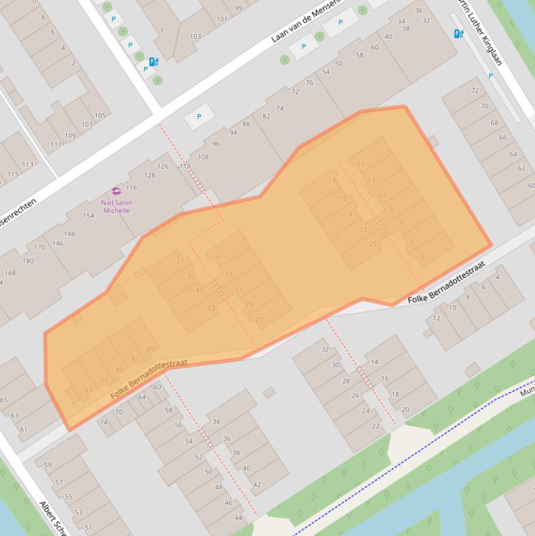 Kaart van postcodegebied 2552NX.