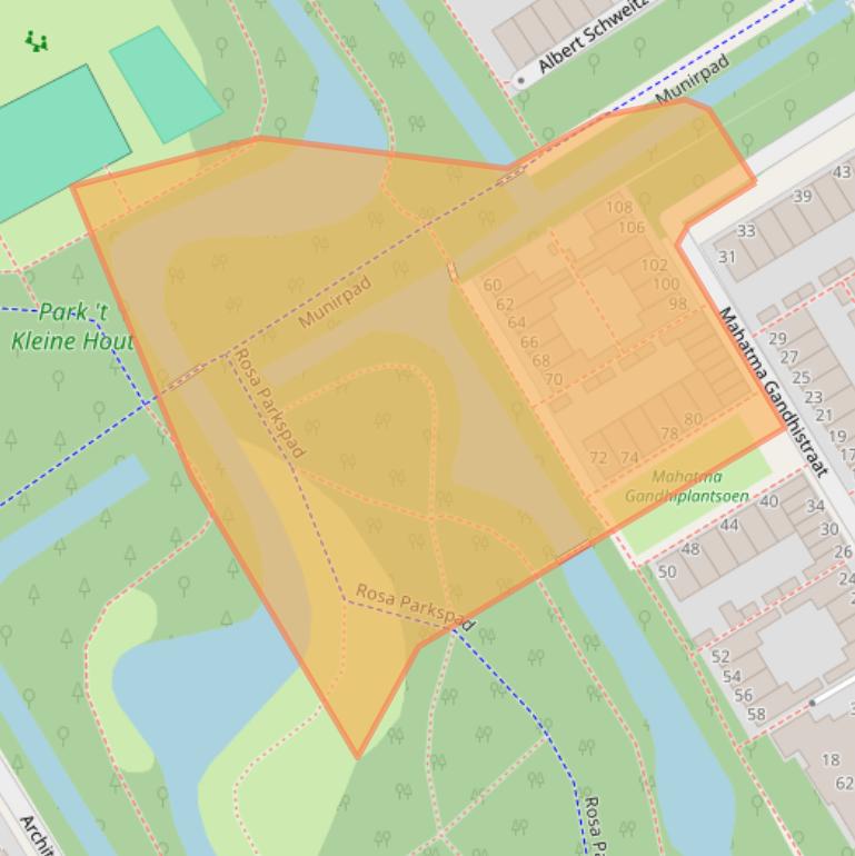 Kaart van postcodegebied 2552PC.