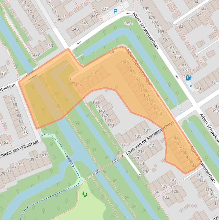 Kaart van postcodegebied 2552PE.