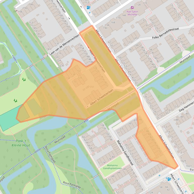 Kaart van postcodegebied 2552PJ.