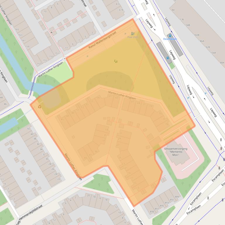 Kaart van postcodegebied 2552PN.