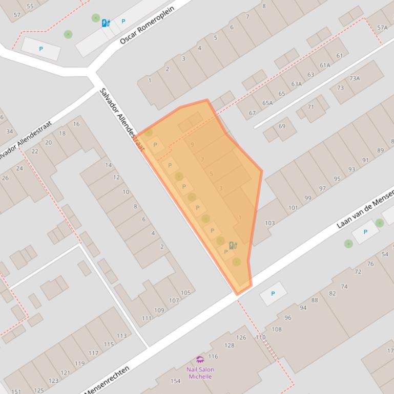 Kaart van postcodegebied 2552PP.