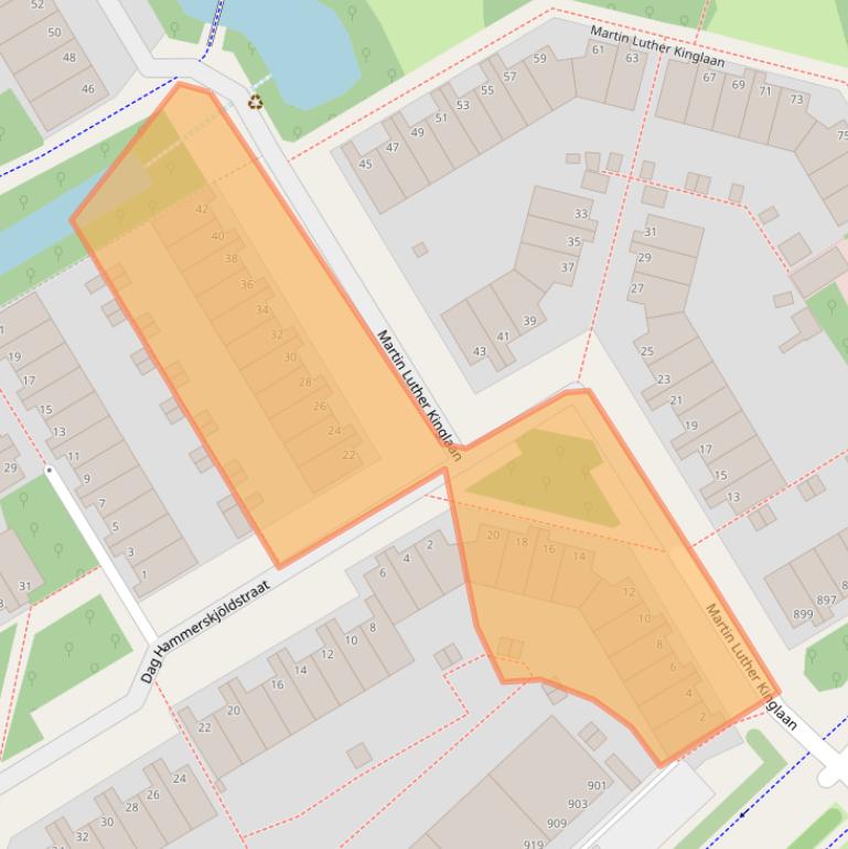 Kaart van postcodegebied 2552PS.