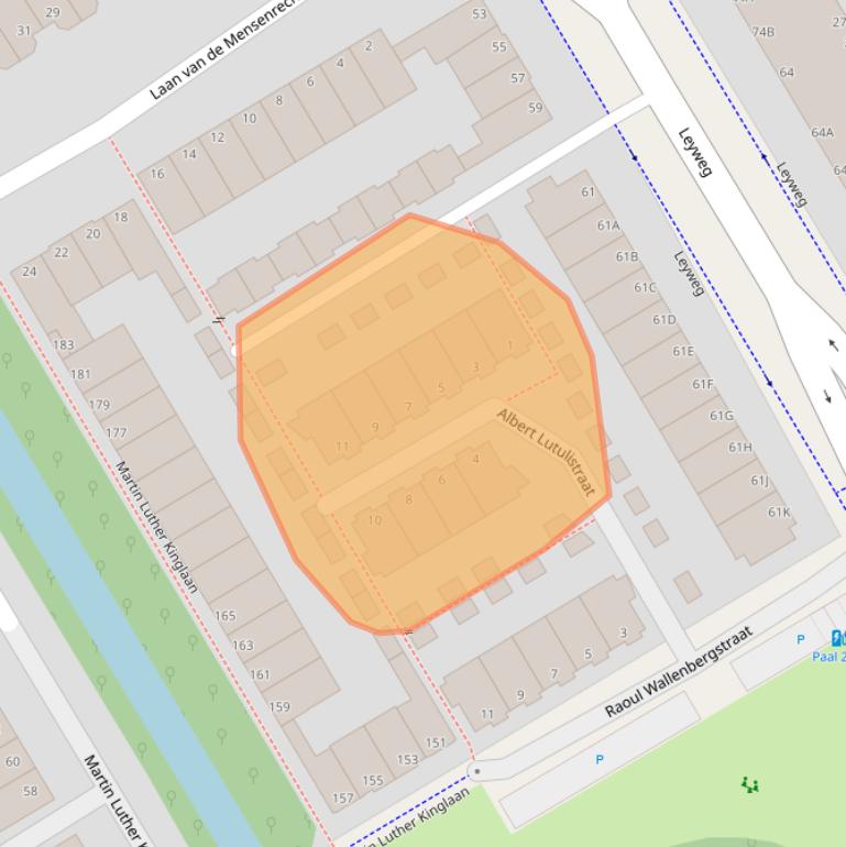 Kaart van postcodegebied 2552PW.