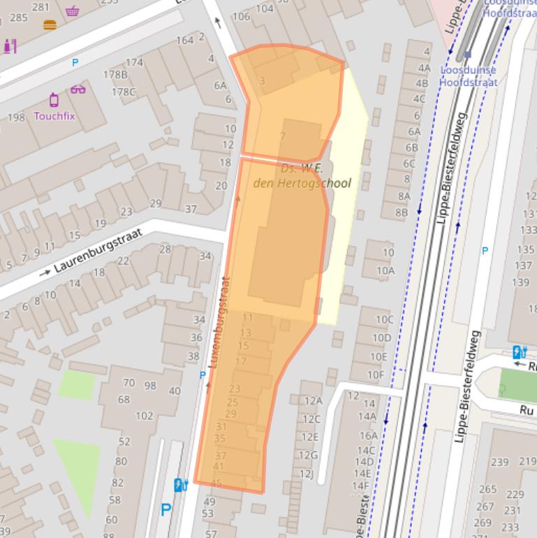 Kaart van postcodegebied 2552RA.