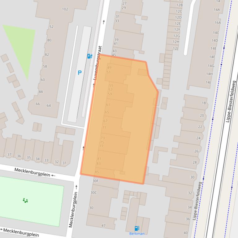 Kaart van postcodegebied 2552RB.