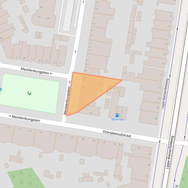 Kaart van postcodegebied 2552RJ.