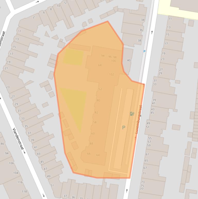 Kaart van postcodegebied 2552RW.