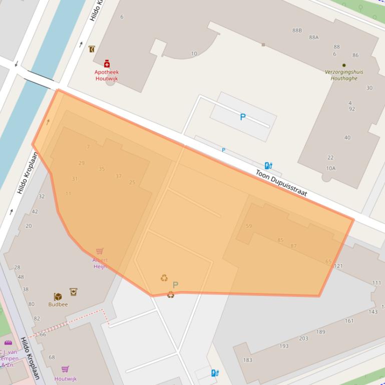 Kaart van postcodegebied 2552SC.