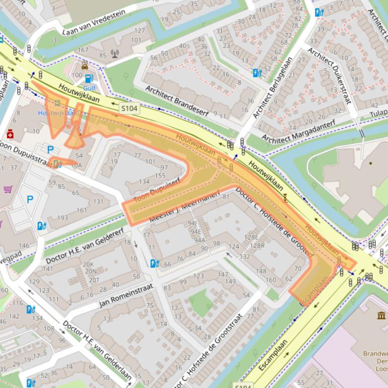 Kaart van postcodegebied 2552SE.