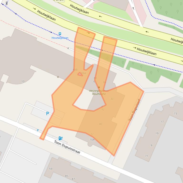 Kaart van postcodegebied 2552SG.