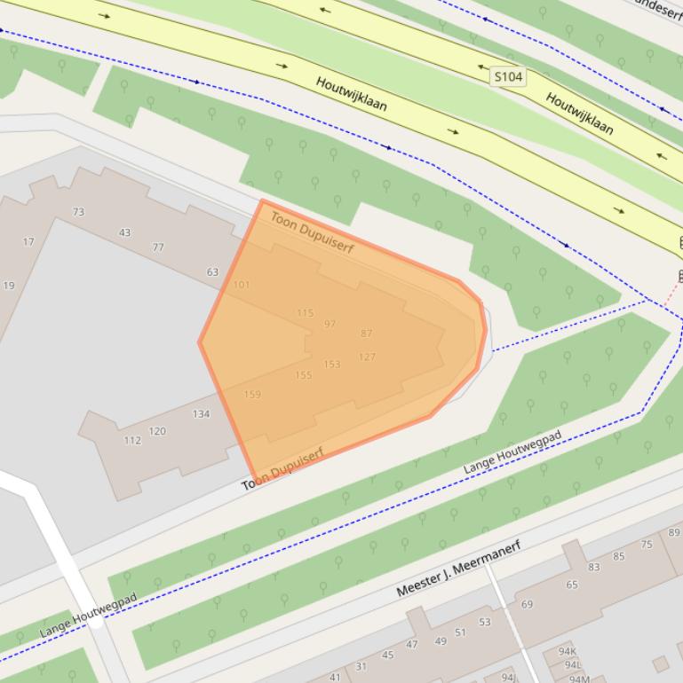 Kaart van postcodegebied 2552SJ.