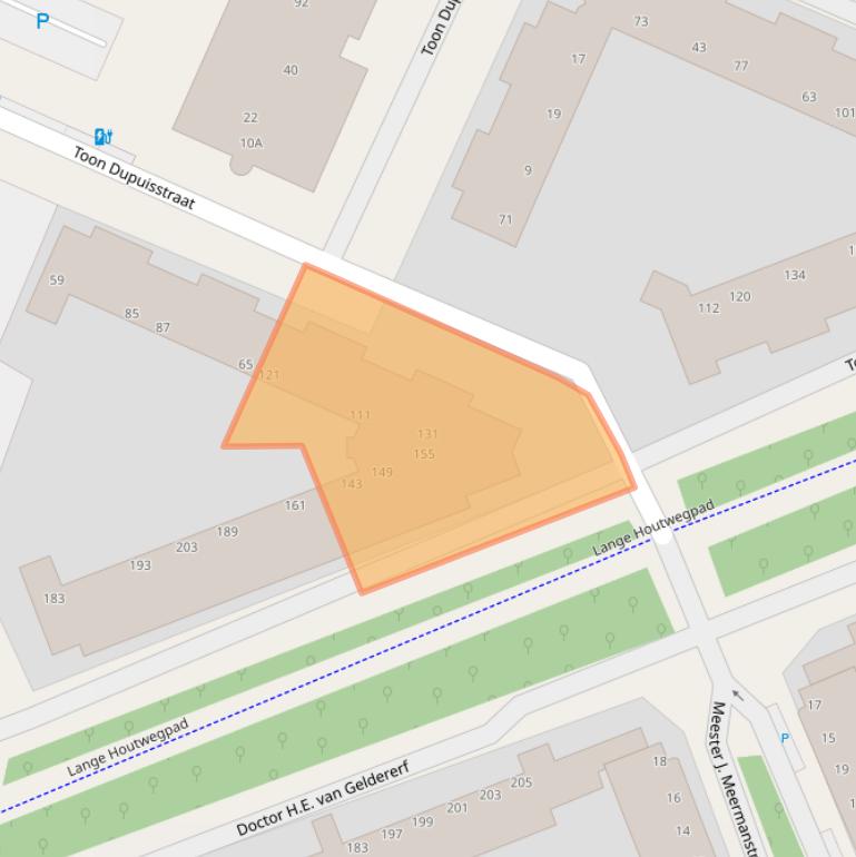 Kaart van postcodegebied 2552SK.