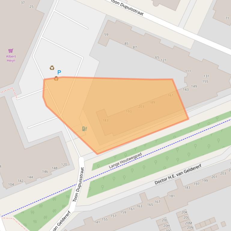 Kaart van postcodegebied 2552SL.