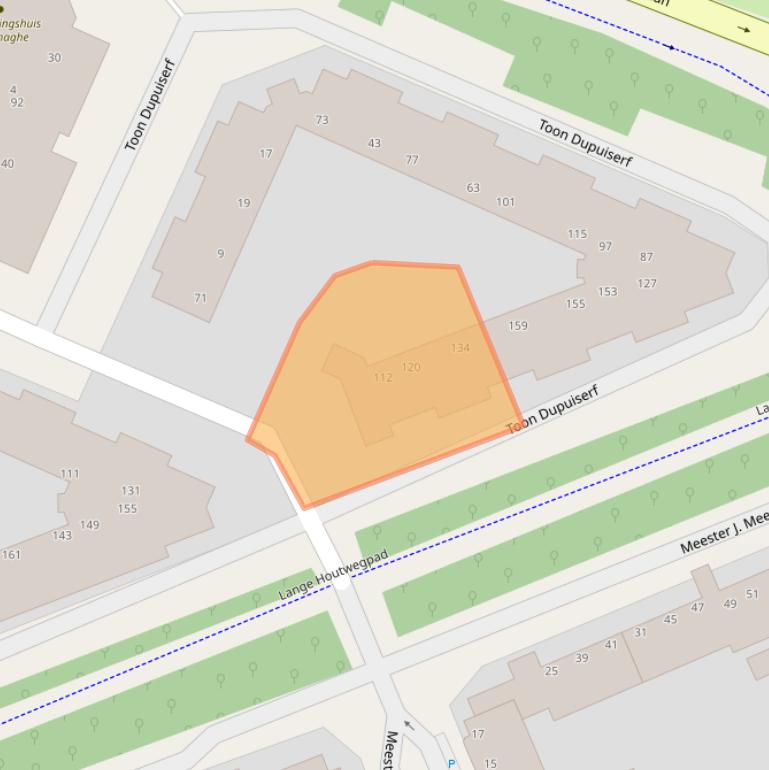 Kaart van postcodegebied 2552SM.