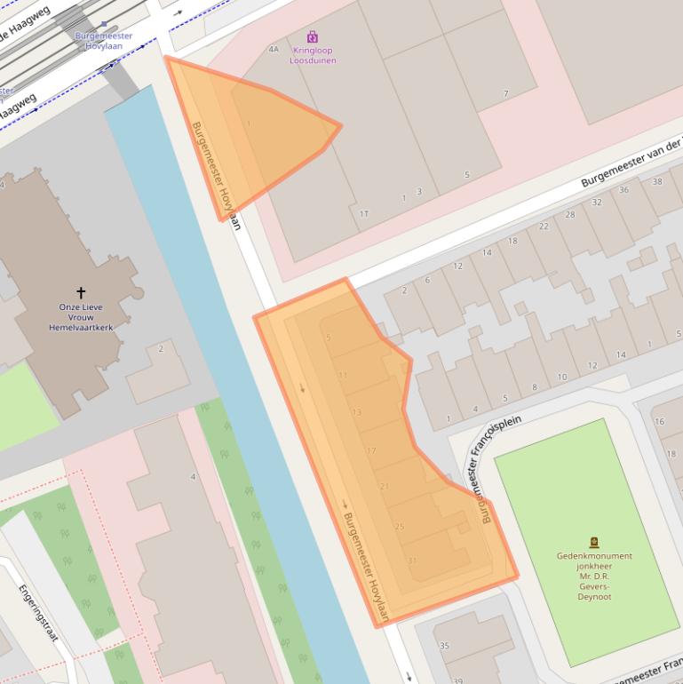 Kaart van postcodegebied 2552TA.