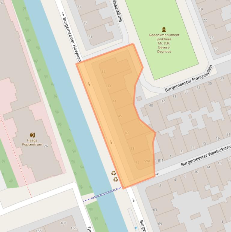 Kaart van postcodegebied 2552TB.