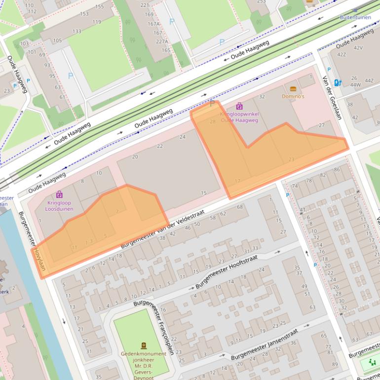 Kaart van postcodegebied 2552TE.