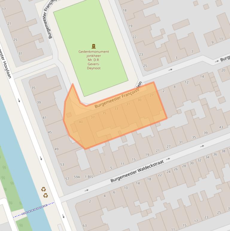 Kaart van postcodegebied 2552TL.