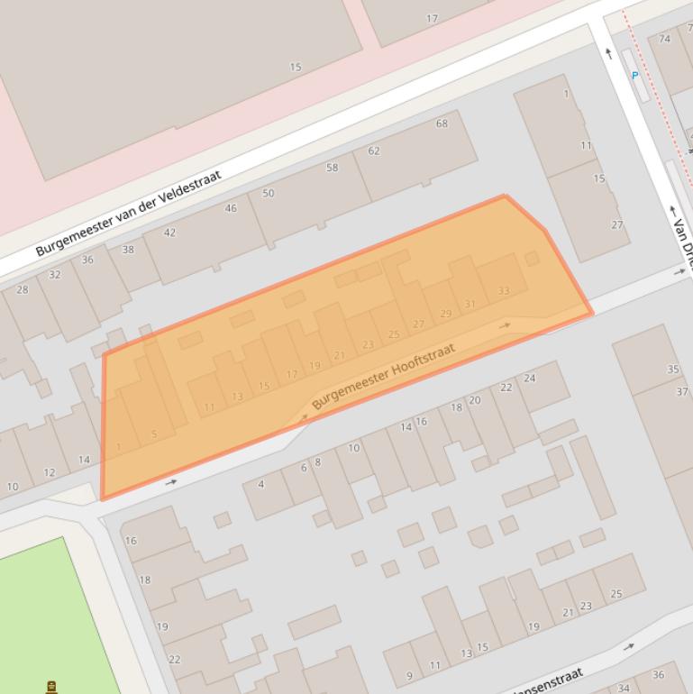 Kaart van postcodegebied 2552TM.