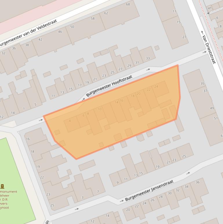 Kaart van postcodegebied 2552TN.