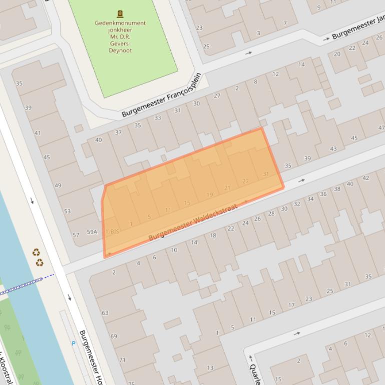 Kaart van postcodegebied 2552TS.