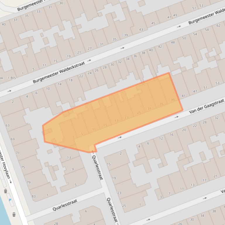 Kaart van postcodegebied 2552VA.