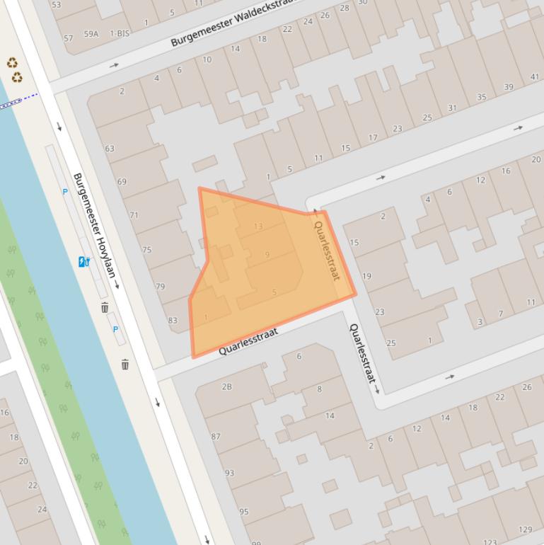 Kaart van postcodegebied 2552VE.