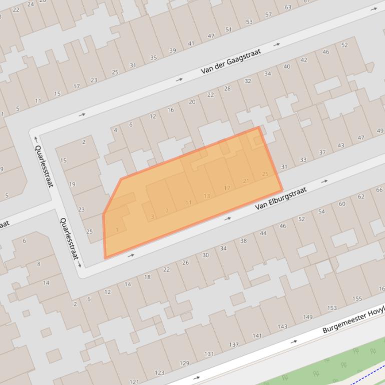 Kaart van postcodegebied 2552VJ.