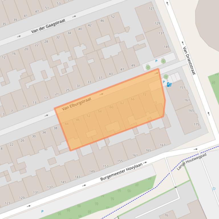 Kaart van postcodegebied 2552VM.