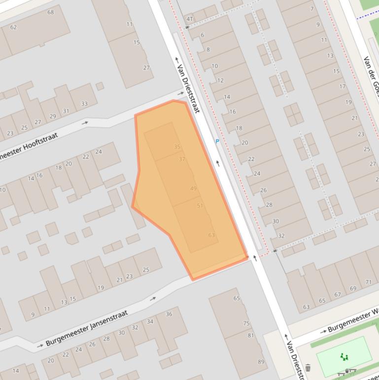 Kaart van postcodegebied 2552VP.