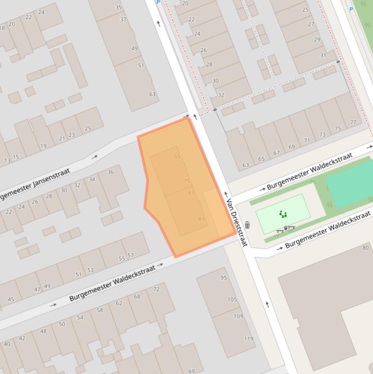 Kaart van postcodegebied 2552VR.