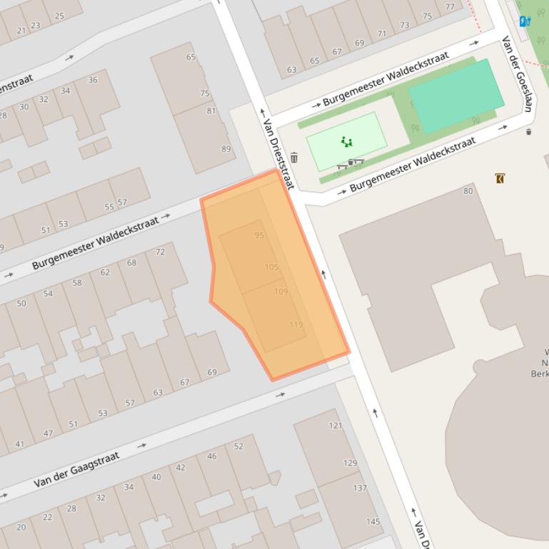 Kaart van postcodegebied 2552VS.