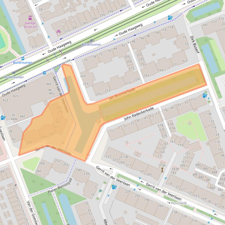 Kaart van postcodegebied 2552WK.