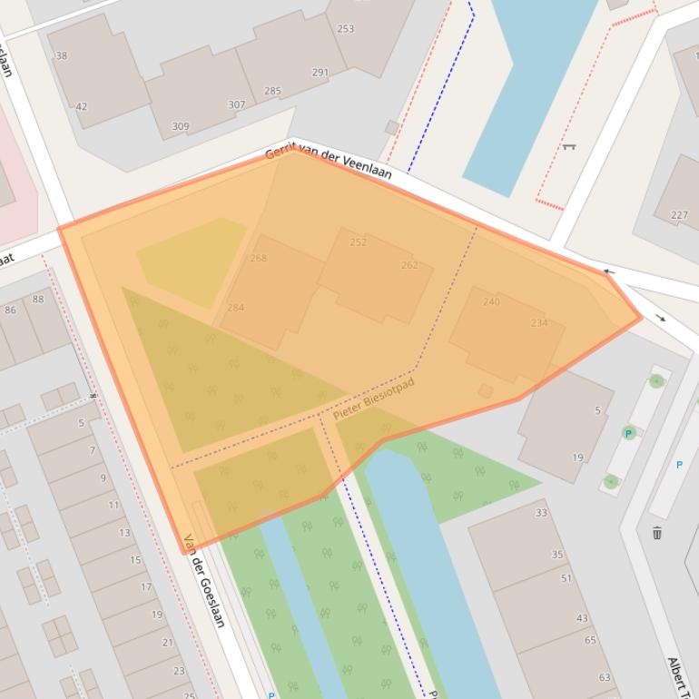 Kaart van postcodegebied 2552WL.